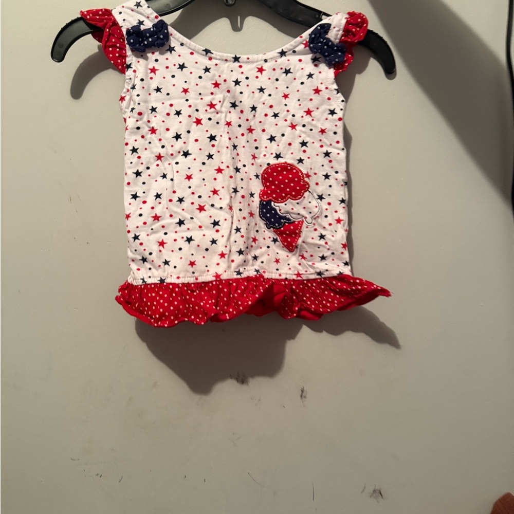 Swiggles Red and Blue Starry Top